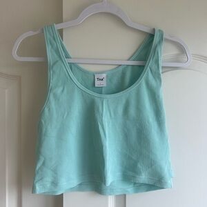 TNA Green Sleeveless Crop Tank Top